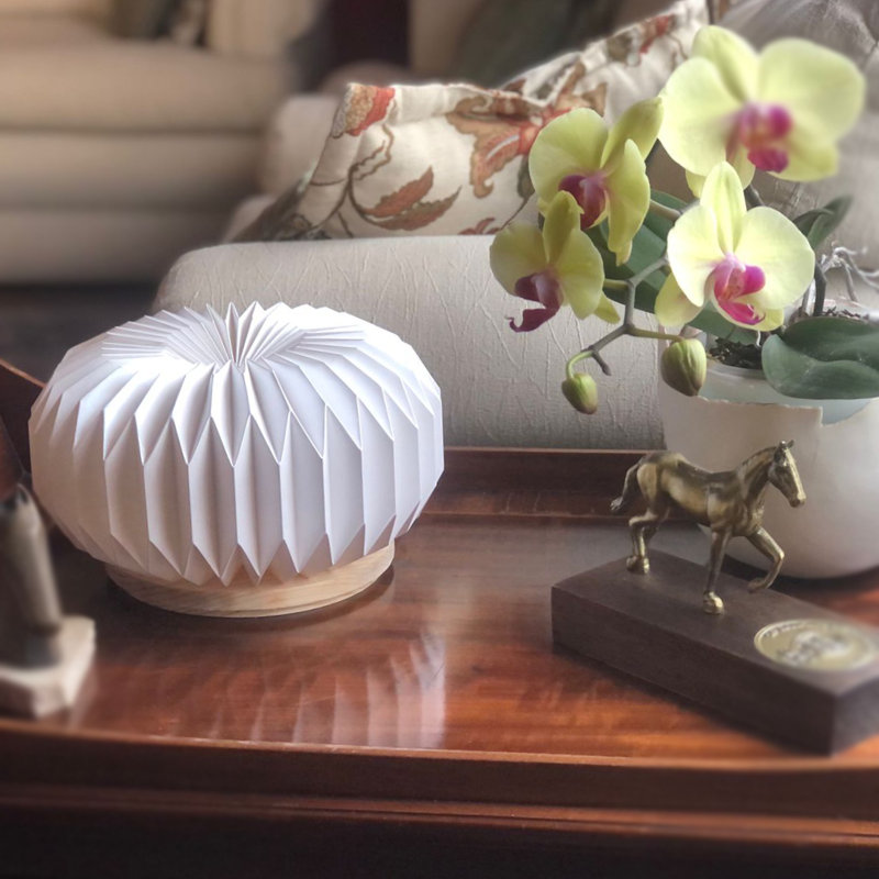 Lampe globe en bois Devontray