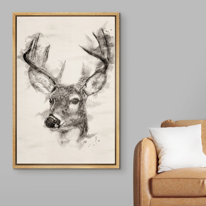 IDEA4WALL - Portrait d'une tête d'aquarelle, Brun, H 24 po x l 16 po x P 1,5 po