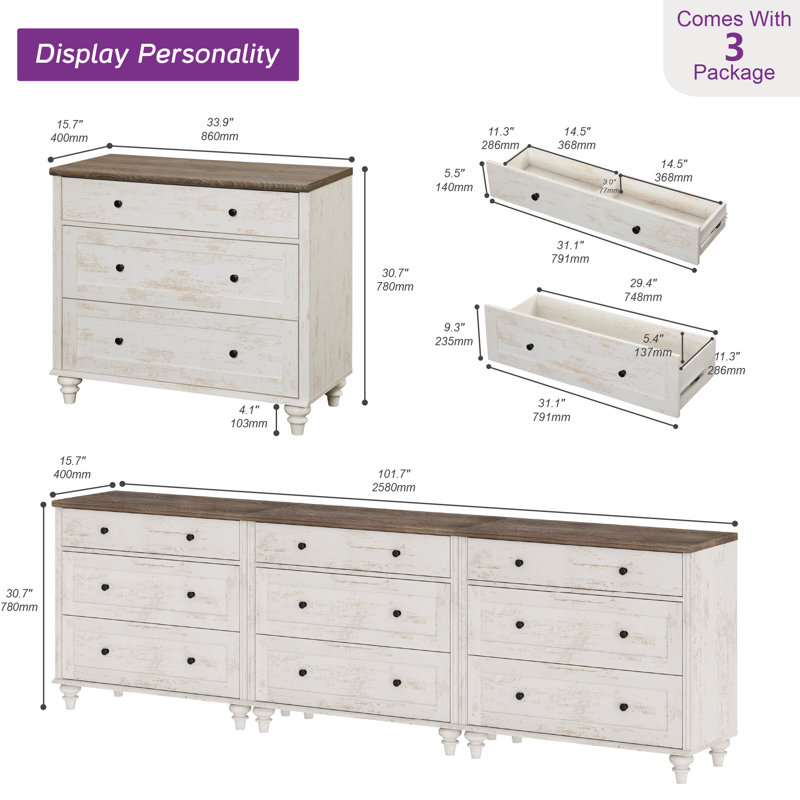 101" Dressers With Solid Wood