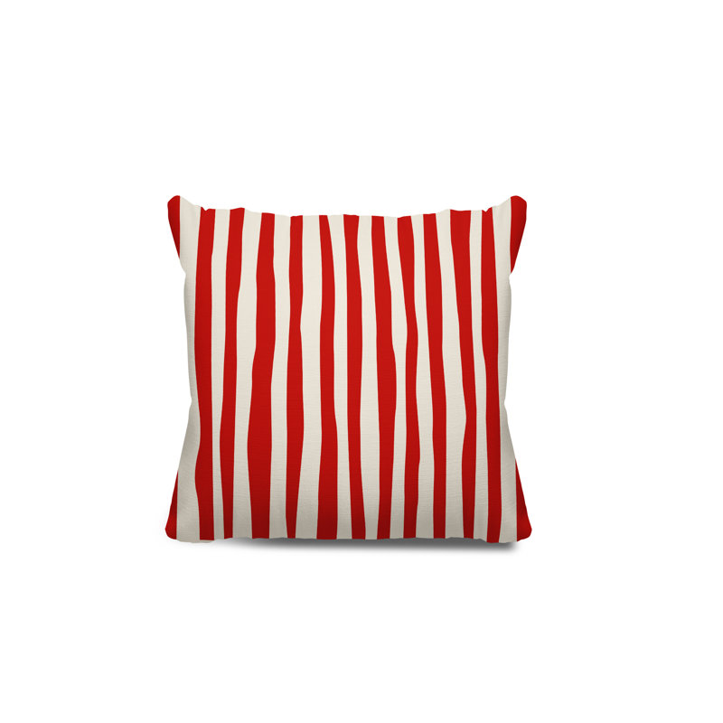 Coussin décoratif réversible Malone, H 19 po x l 19 po, Rouge, blanc cassé