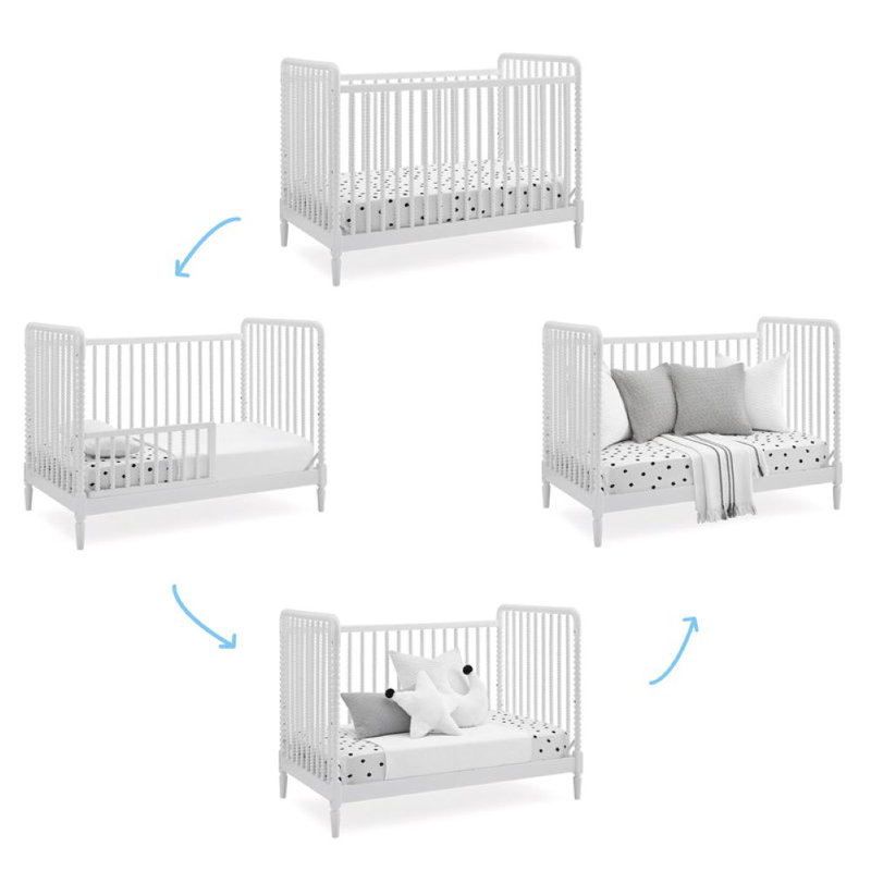 Saint 4-in-1 Convertible Crib, Bianca White, Crib