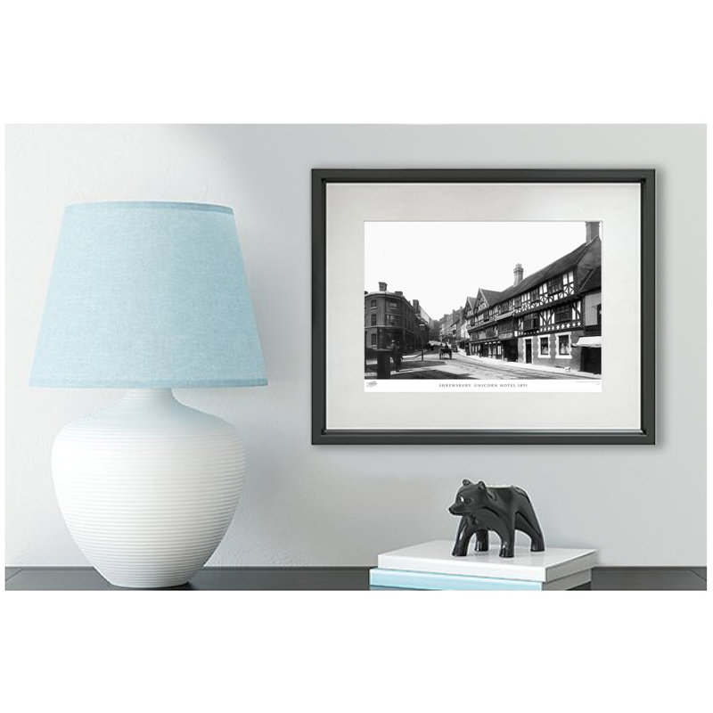 Shrewsbury, Unicorn Hotel 1891 - Single Picture Frame Print, 45cm H x 60cm W x 2.3cm D