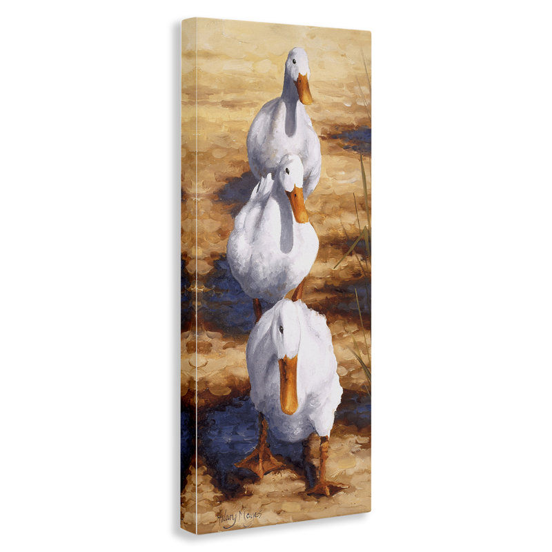  Art mural sur toile Cluck Queue Duck Trio par Hilary Mayes, H 24 po x l 10 po