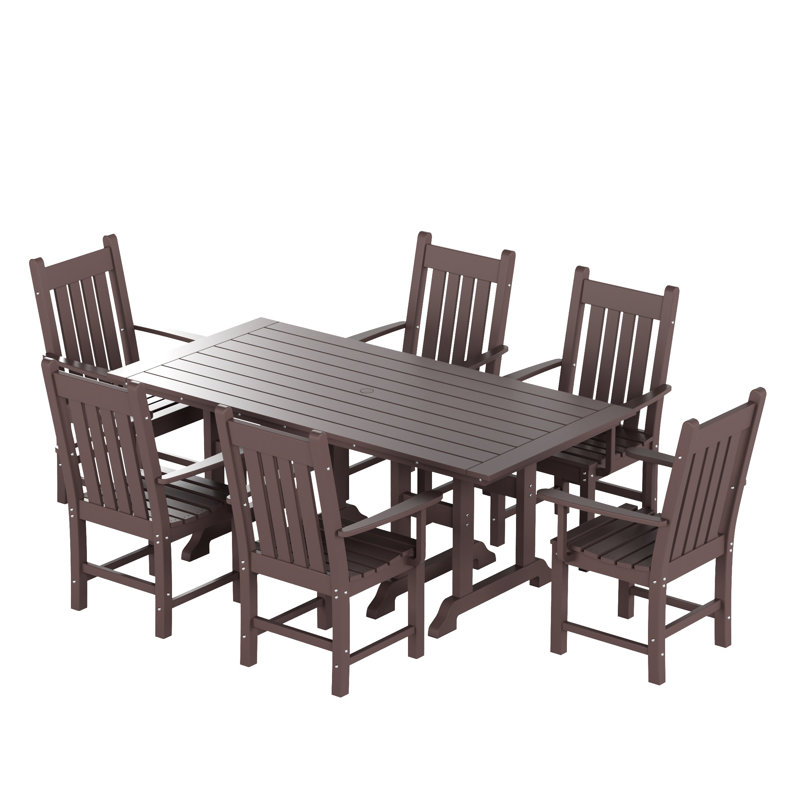 Ensemble de salle à manger rectangulaire pour 6 personnes 71 po Laguna, Brun