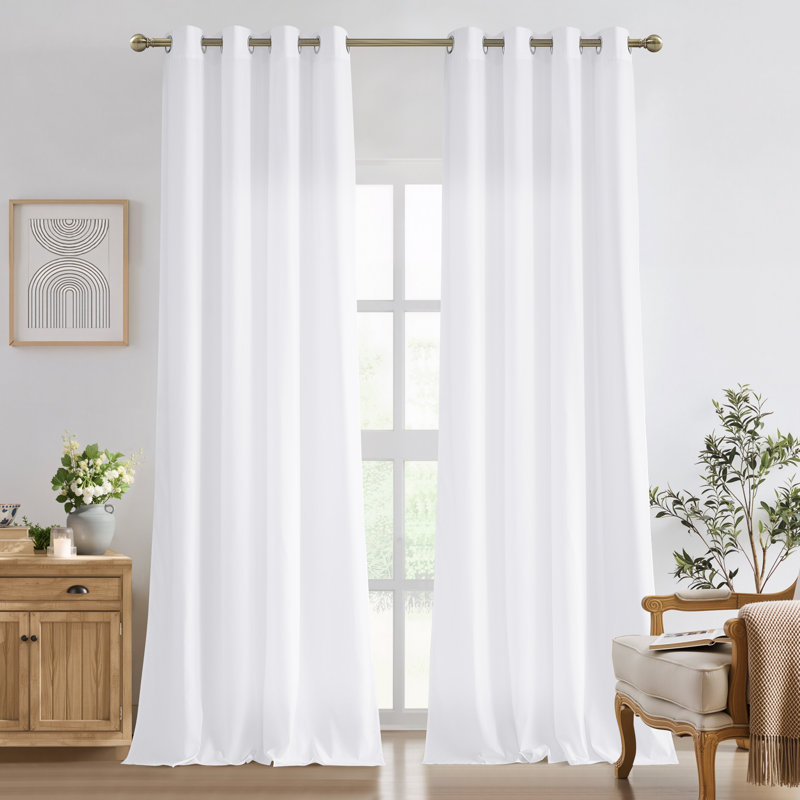  Non-See-Through Privacy Sheer Curtains 2 Panels, 52" Wide Grommet Window Curtains Drapes for Living Room Bedroom- Home Decoration Light Filtering Elegant Window Drapes