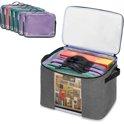 Board Game Storage Bag With 6 Zipper Bags