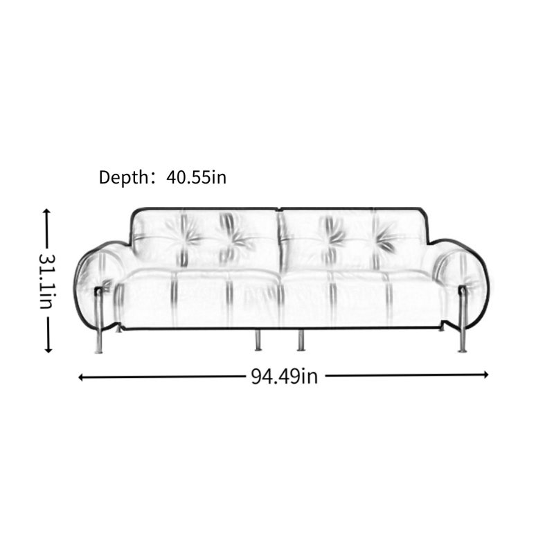 Black Straight Cloud Sofa