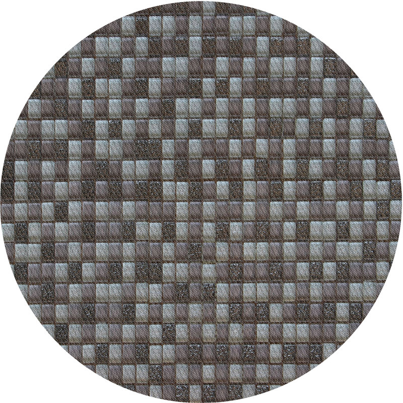 Tapis gris tissé à la machine, Rond 6 pi