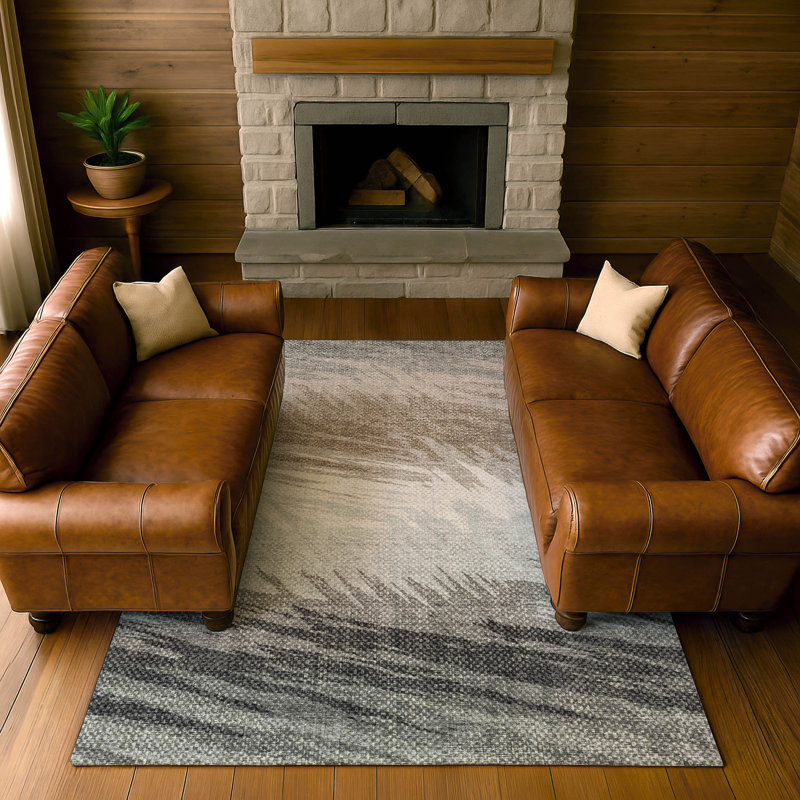 Premium Machine Washable Mayfield AMF2272 Striped Rug, 9' x 12', Brown