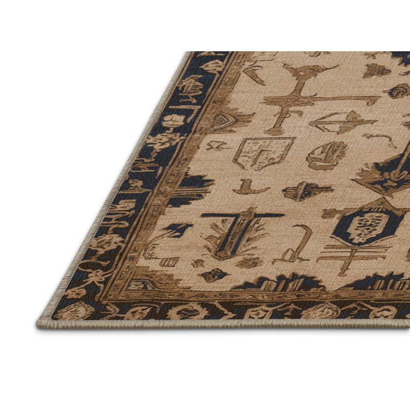 Washable Nantucket Heritage Coastal Area Rug, Rectangle 5' x 8'