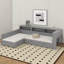 Lit plateforme simple en L avec lit gigogne et tiroir-936343014