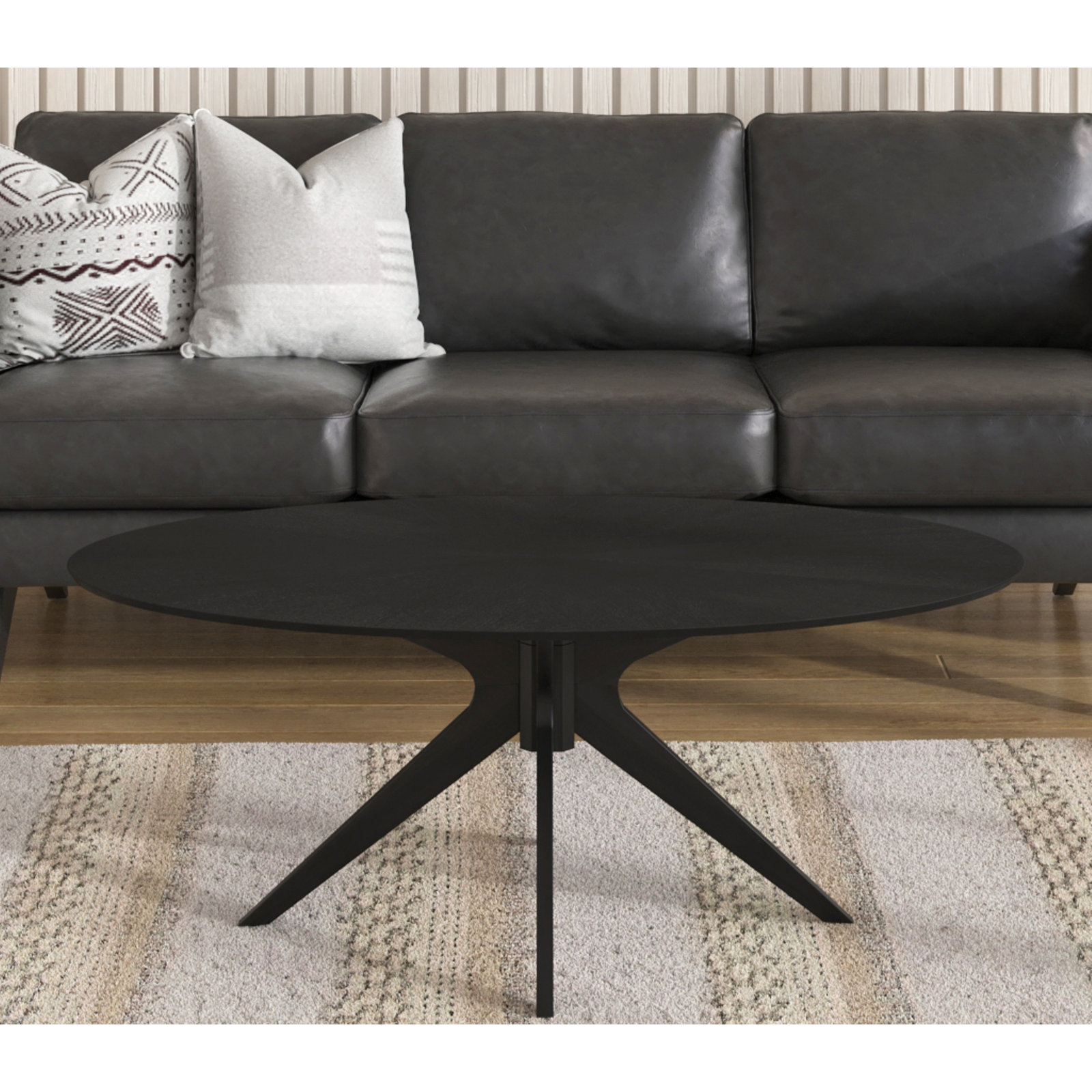 Fenway Single Coffee Table, Black Top/Black Base