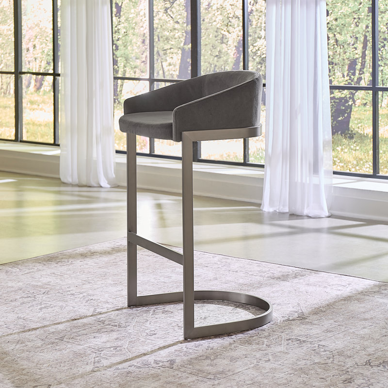 Holaway Upholstered Counter Stool with Stainless Steel Frame