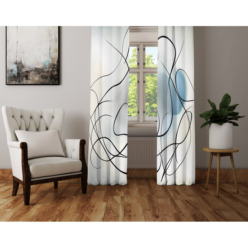 Paire de rideaux semi-transparents en polyester Dayelin, L 40 po x L 52 po