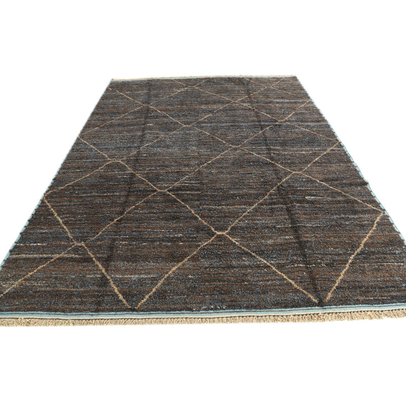 Tapis bleu et brun 8 x 11 Pinson