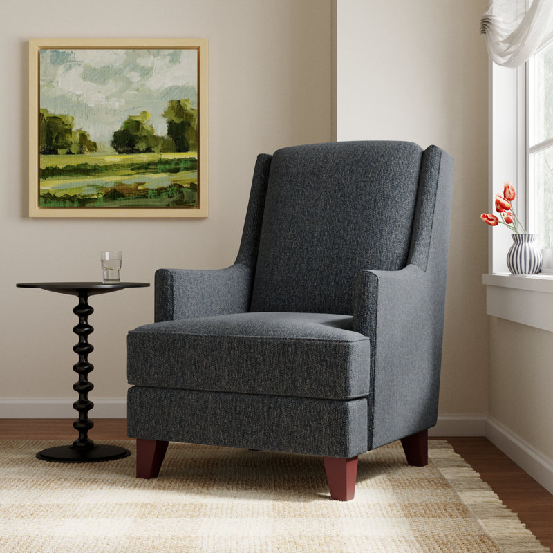 Venton Upholstered Accent Chair, Truth or Dare Navy Polyester
