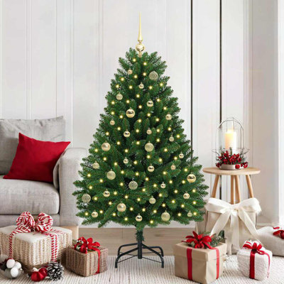 Artificial Christmas Tree with Stand Green PVC and Metal