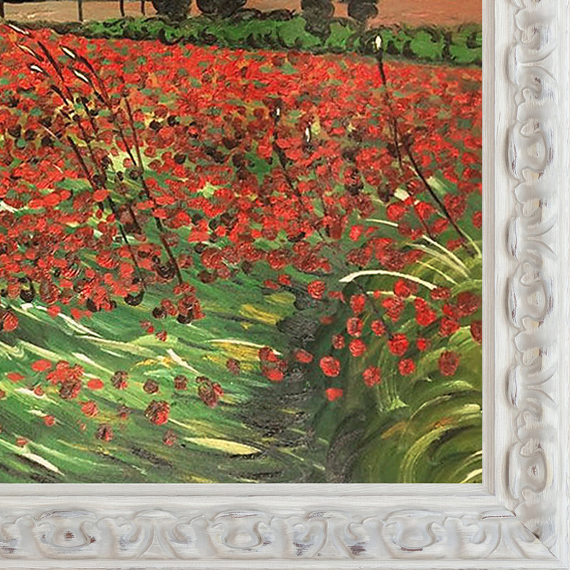 « field of pops » par vincent van gogh, peinture encadrée, H 29 po x l 41 po x P 2 po, Maison de campagne antique Brimfield