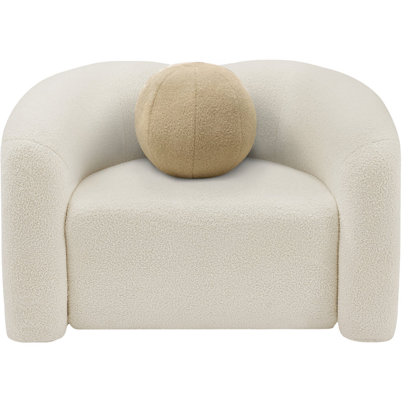 Kali Upholstered Armchair, Cream Teddy Fabric