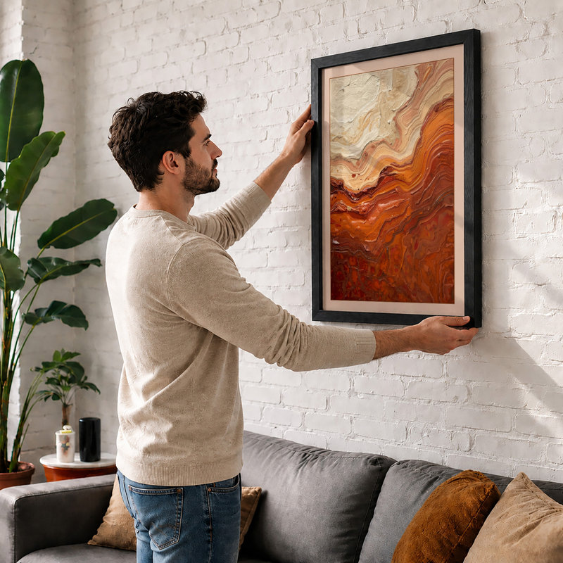 Mineral Flows Modern - Framed Print, A4 - 29.7 x 21.0 cm, White