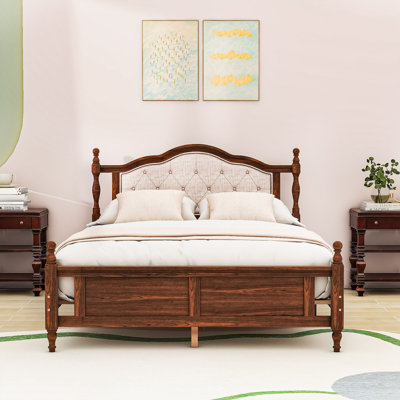 Queen Bed with Upholstered Headboard and Headboard