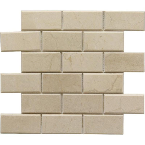 2" x 4" Marble Brick Joint Mosaic Wall & Floor Tile