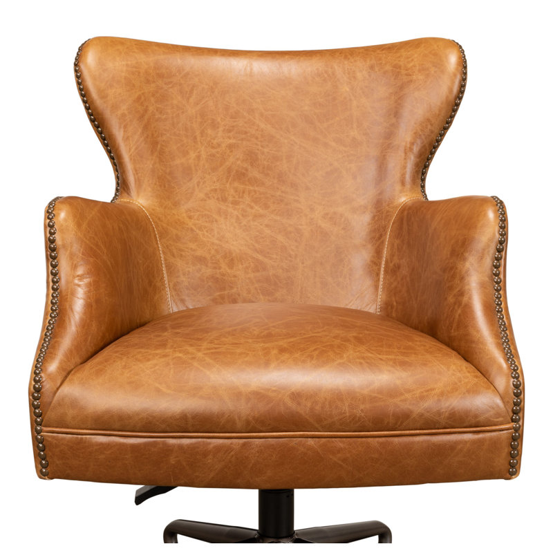 McKellen Leather Swivel Executive Chair, Cuba Brown