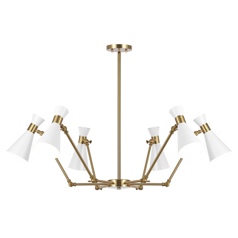 Lustre conique à intensité variable en fer 6 lumières Ouareau