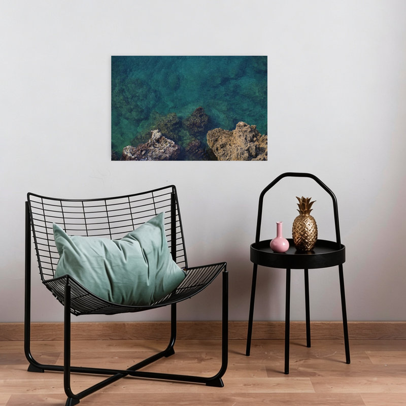 Turquoise Coastal Waters Abstract Coastal Wall Art Print 1 Piece Wrapped Canvas Wall Art, 40.64cm H x 60.96cm W