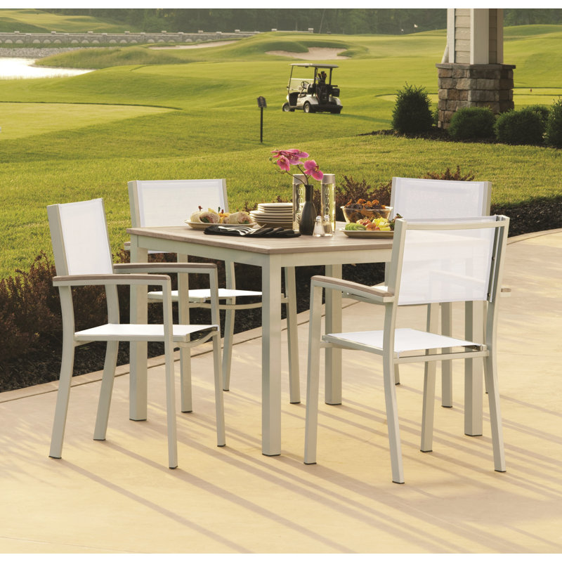 Travira Outdoor Square Dining Table, Tekwood Vintage, Carbon