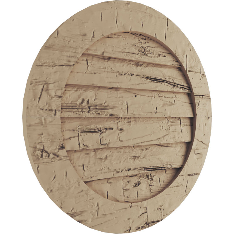 Évent rond en similibois Timberthane, H 1 po x l 12 po x L 12 po, Taillé à la main