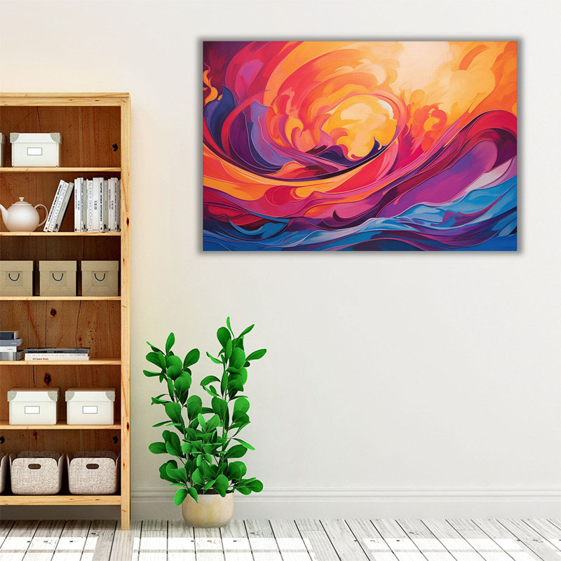 Coucher de soleil vibrant, H 20 po x l 30 po