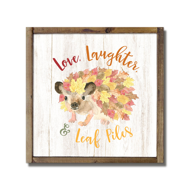 Fall Leaf Hedgie Framed Print Plaque