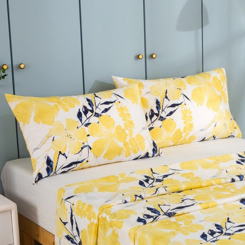 Sateen Floral Flat Sheet, Full