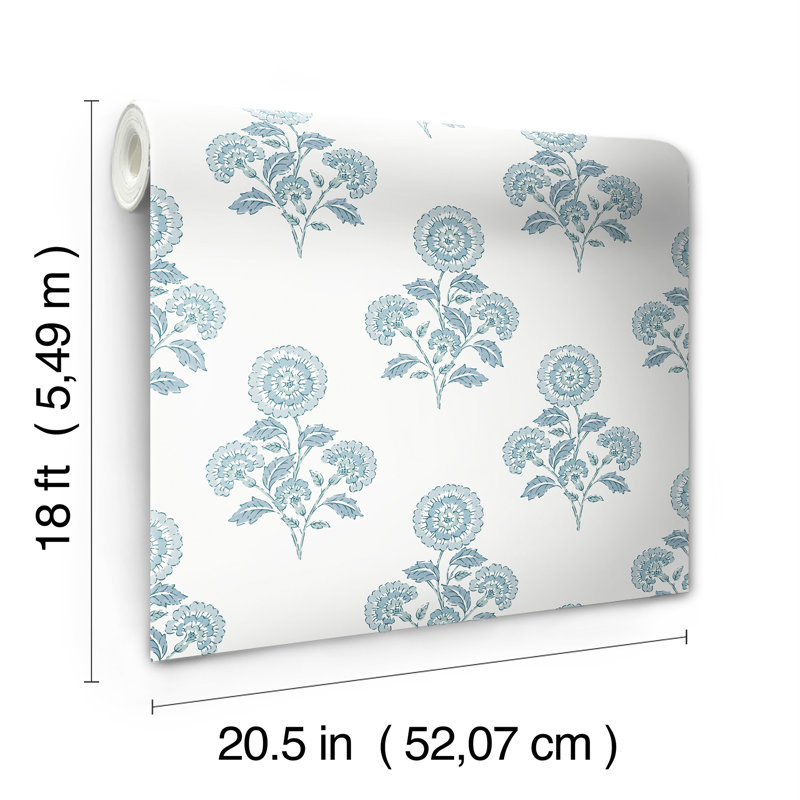 Rouleau de fleurs pelez et collez, Bleu