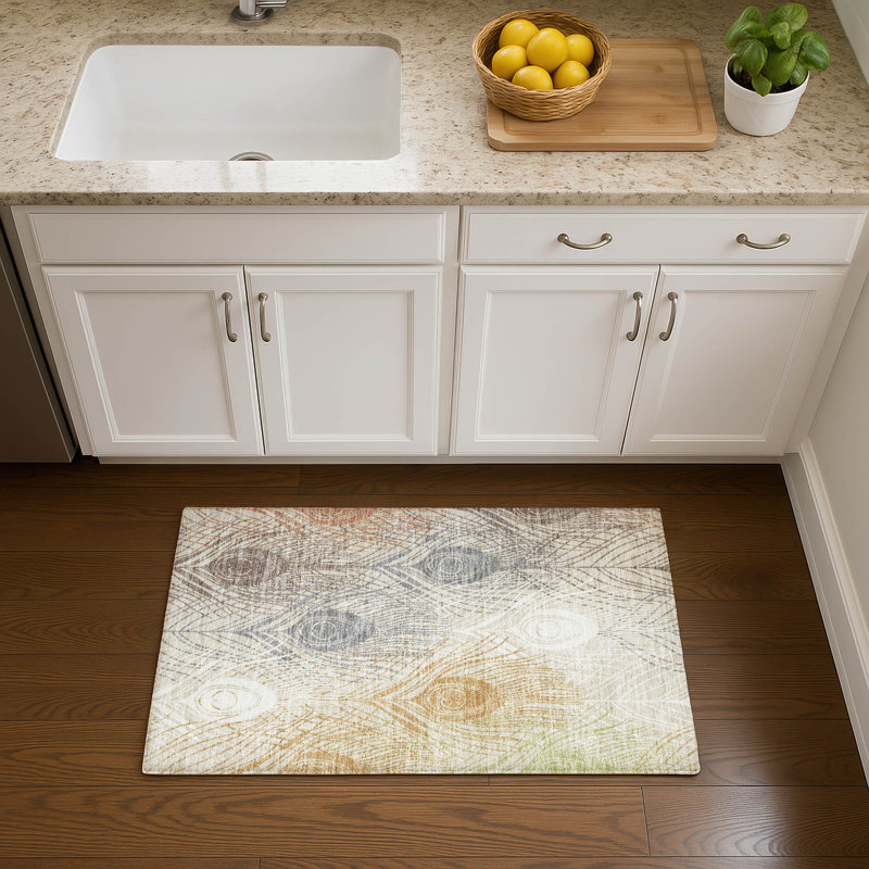 Premium Machine Washable Mayfield AMF2273 Floral Rug, 1'8" x 2'6", Beige