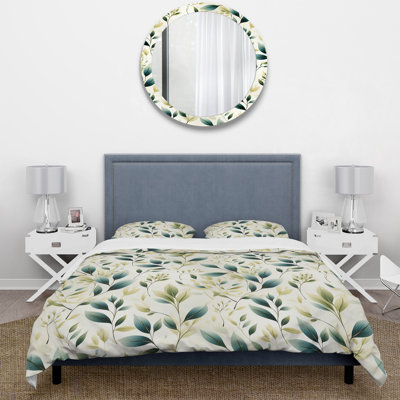 Zen Leaf Patterns - Plants Duvet Cover Set - Microfiber Polyester