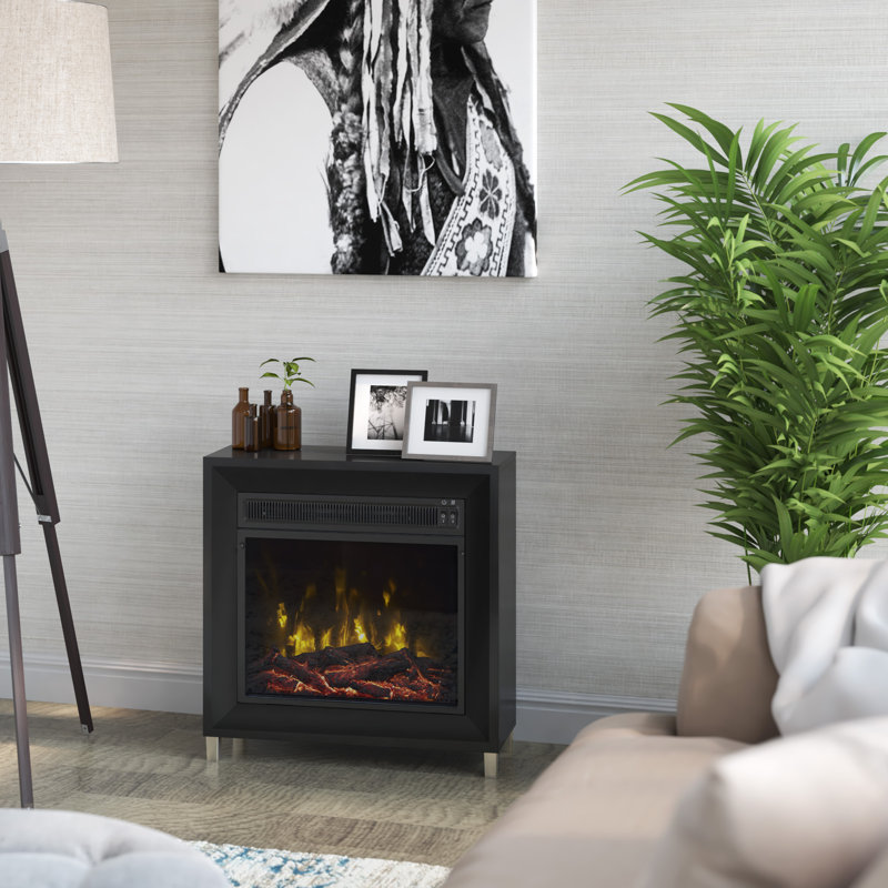 Bloxom Electric Fireplace Heater, Black
