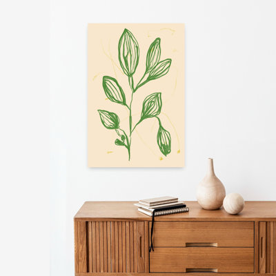 Contemporary Art Abstract Contemporary Elegant Nature Plant Art by Treechild - Wrapped Canvas Print