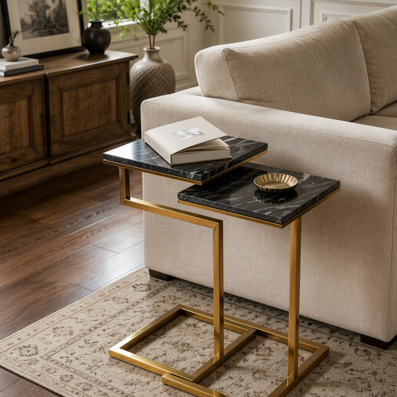 Ensemble de 2 tables gigognes carrées Chamblee