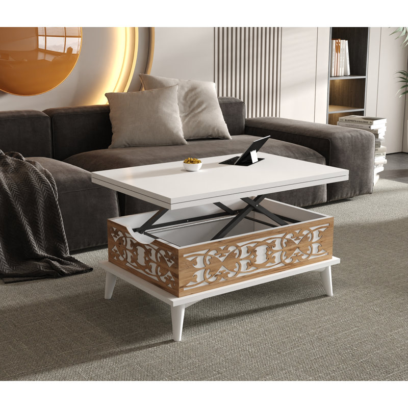Niverville Lift Top Four Leg Coffee Table with Storage