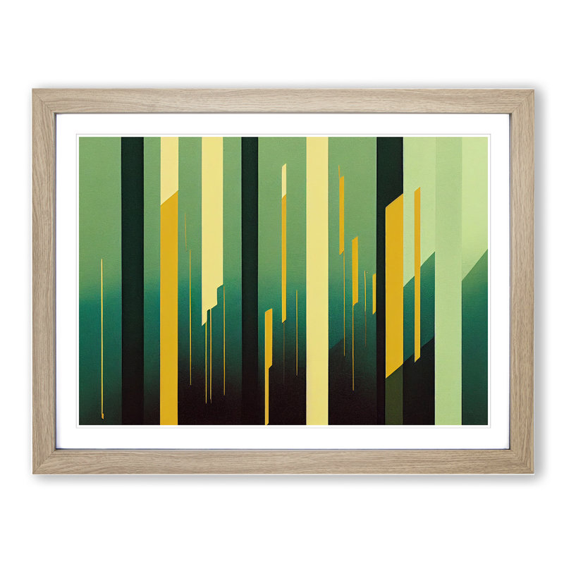 Evocative Modern Abstract - Framed Print, 34cm H x 46cm W x 2cm D, Oak