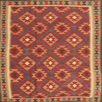 Tapis contemporain rouge / orange
