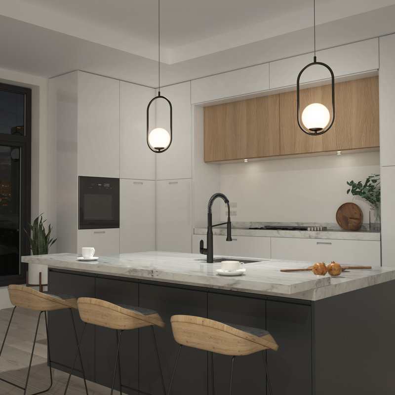 Branchburg 1 - Light Matte Black LED Sphere Pendant