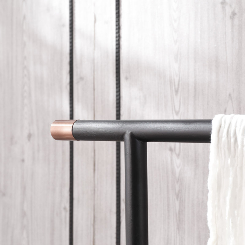 Robust Ash Wood Coat Rack with Drawer