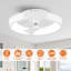18.9" 6-Speed ??Flush Mount Ceiling Fan with Dimmable 3CCT LED Lights and Remote Control-379335065