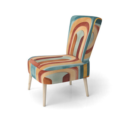 Chaise rembourrée à motif géométrique abstrait