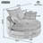 57.5" 360° Swivel Barrel Chair With Dual-Layer Cushion & 3 Removable Pillows-461664554