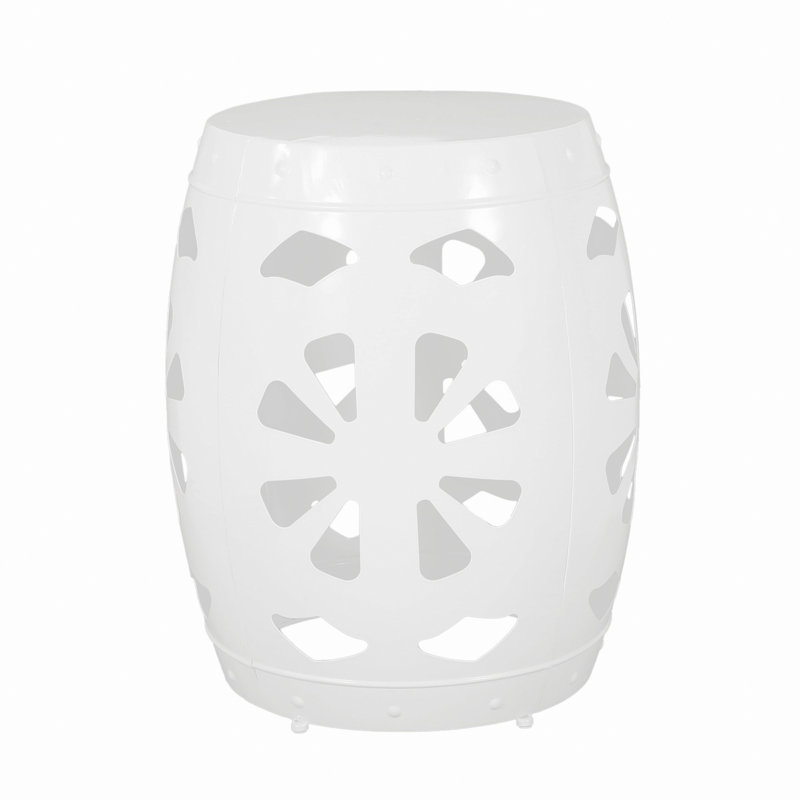Table de bout en métal, table d'appoint pour espace de vie, Blanc