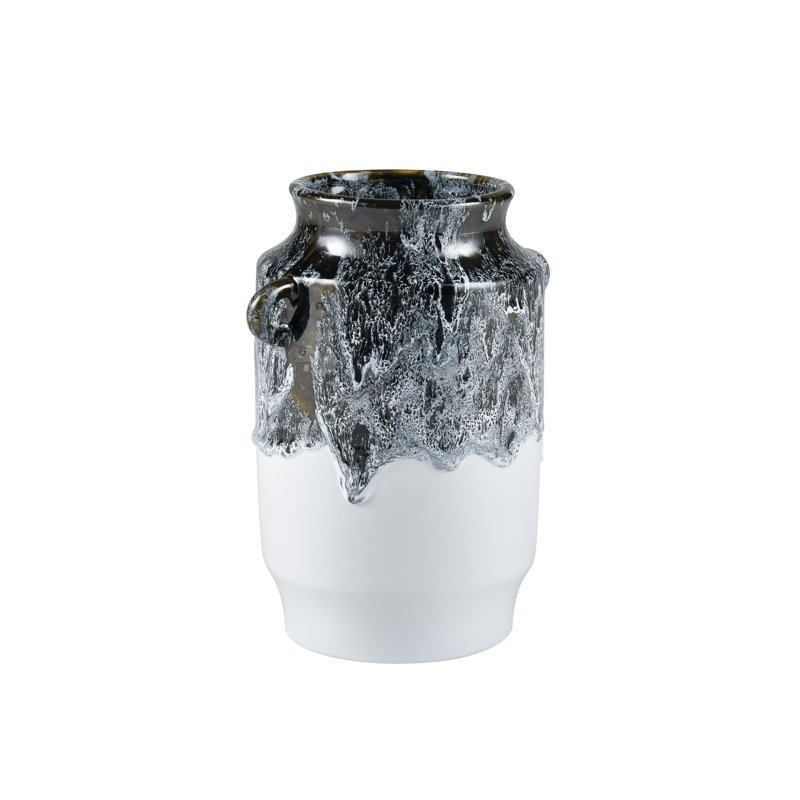 Goodlett Vase - Black and White Glazed